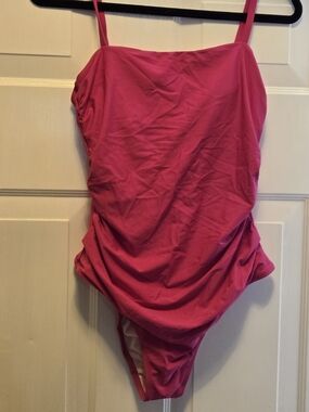 Cupshe Bright Pink Ruched One-Piece Swimsuit